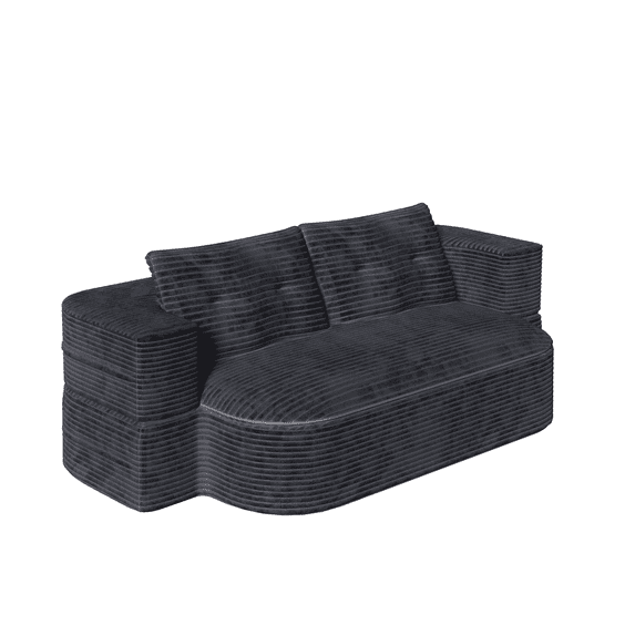 Modern Convertible Sofa Bed, Corduroy Upholstered Folding Sleeper Couch Loveseat For Living Room Apartment Office