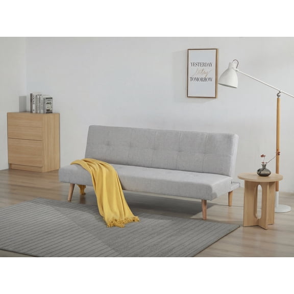 Modern Convertible Sofa Bed, Solid Pine Wood Frame & Premium Tufted Fabric, Multi-Functional Sleeper for Living Room, Guest Room, Apartment