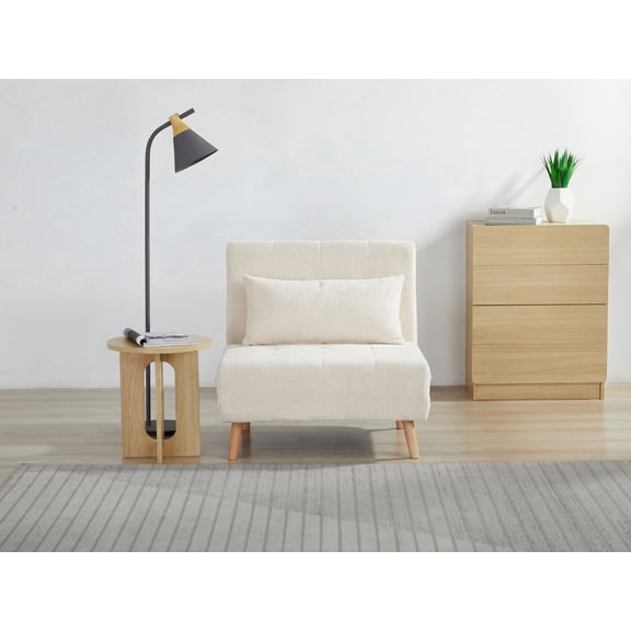 Modern Convertible Sofa Bed, Solid Pine Wood Frame & Skin-Friendly Sage Fabric, High-Resilience Sponge, Daybed for Living Room, Guest Room, Apartment
