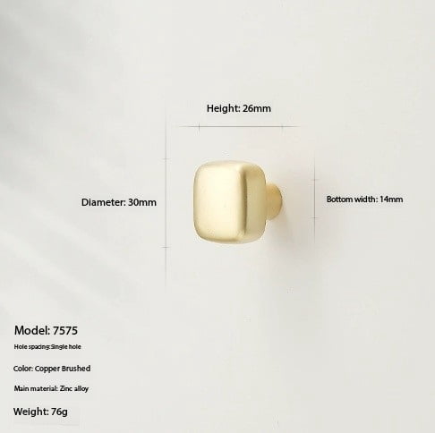 Modern Copper-Colored Drawer Handle - Zinc Alloy Single-Hole Cabinet ...