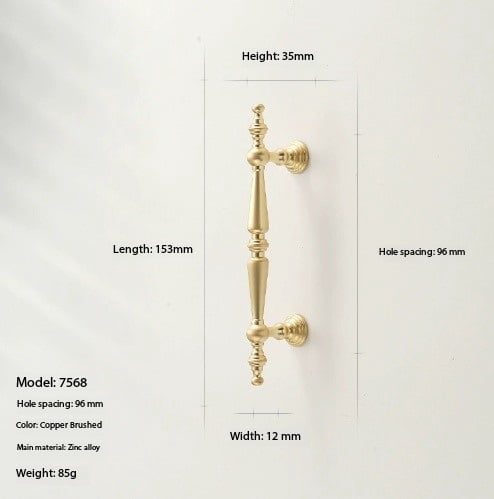 Modern Copper-Colored Drawer Handle - Zinc Alloy Single-Hole Cabinet ...