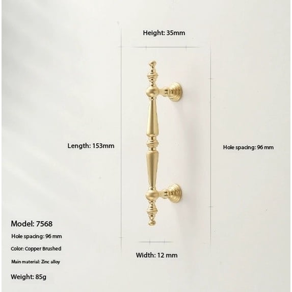 Modern Copper-Colored Drawer Handle - Zinc Alloy Single-Hole Cabinet ...