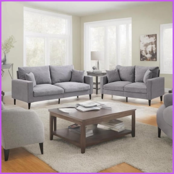 Modern Corduroy 2-Piece Sofa Set: 3-Seater + 2-Seater for Small Spaces, Comfortable & Sturdy