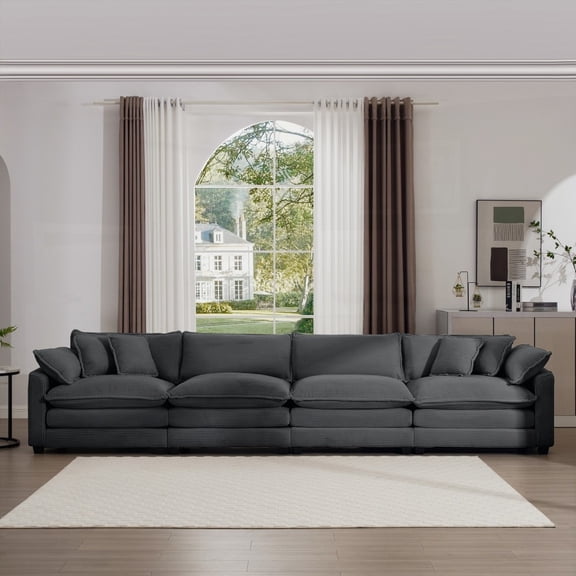 Modern Corduroy 4-Seater Sofa: Comfort & Style, Four Color Choices
