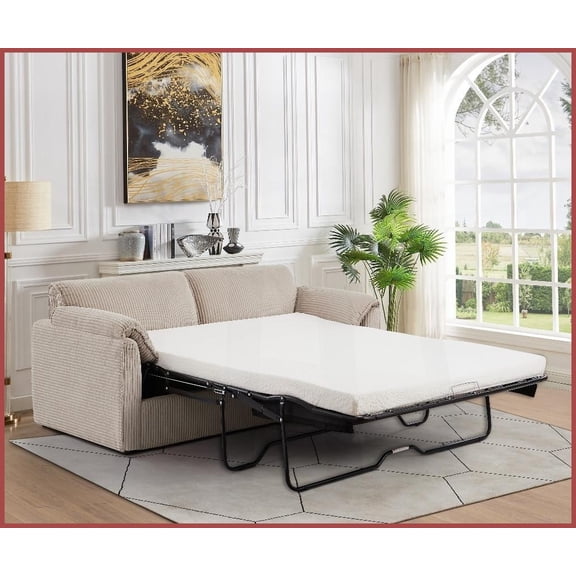Modern Corduroy 79.13-Inch Sleeper Sofa Bed - Multi-Functional Pull Out Futon for Living Room