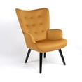 thumbnail image 1 of Modern Corduroy Accent Chair with High Back, Yellow Wingback Chairs - Plush Tufted Lounge Chair for Living Room, Bedroom, Waiting Room, 1 of 8