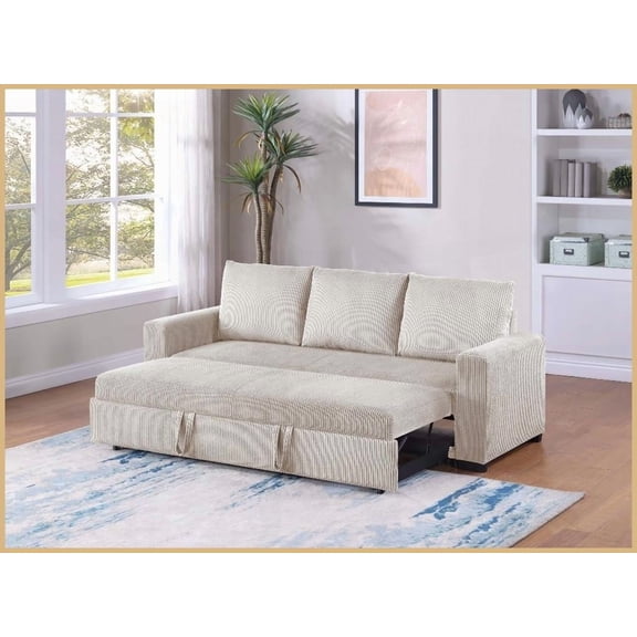 Modern Corduroy Convertible Sofa Bed - 2-in-1 Seating for Small Spaces & Guest Overnights