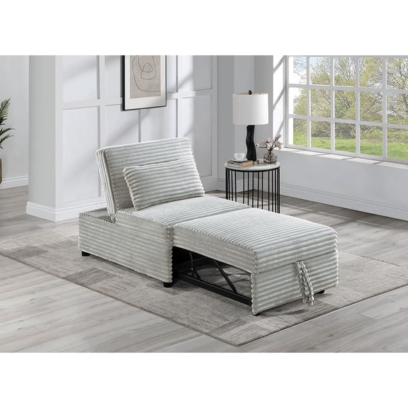 Modern Corduroy Sofa Chair Convertible to Bed / Ideal for Reading and Sleeping