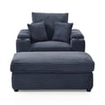 thumbnail image 1 of Modern Corduroy Upholstered Sofa Chair Armchair with Storage Ottoman and Cup Holders for Living Room Bedroom Apartment, 1 of 9