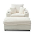 thumbnail image 1 of Modern Corduroy Upholstered Sofa Chair Armchair with Storage Ottoman and Cup Holders for Living Room Bedroom Apartment, 1 of 8