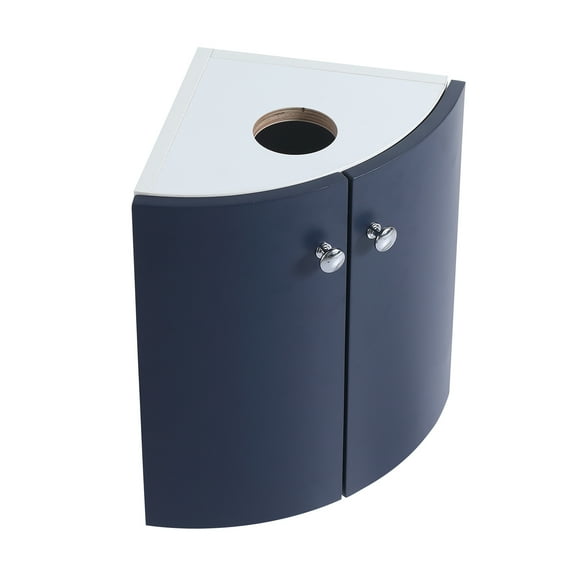 Modern Corner Bathroom Vanity Combo for Small Space,Floating Wall Mounted Cabinet Set Small Bathroom Vanity with Sink,Metal Handles Door Sturdy Structure Furniture