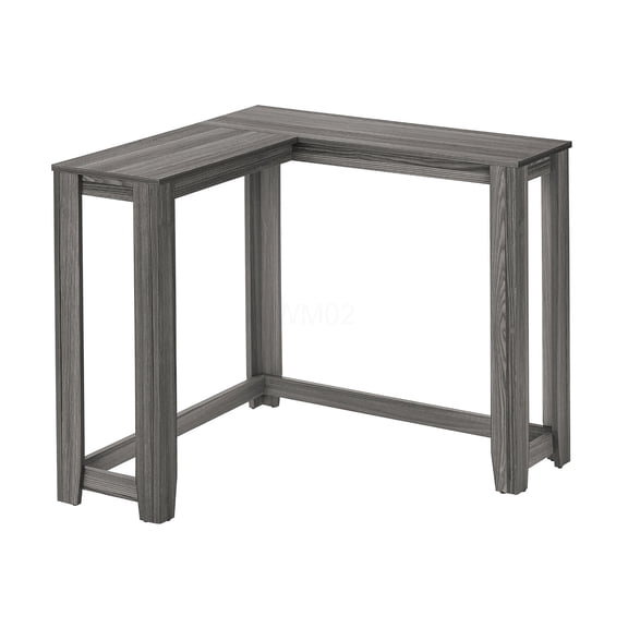 Modern Corner Console Table, Grey Laminate Narrow Entryway Sofa Table for Living Room Bedroom