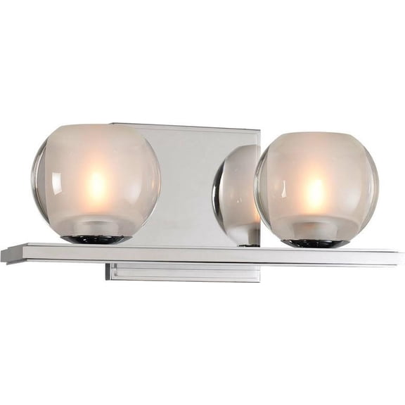 Modern Corona 2 Bath Light  Polished Chrome Fixture