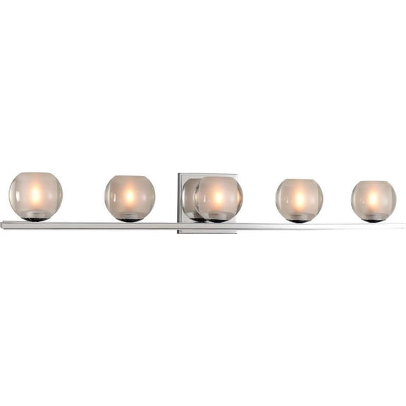 Modern Corona 5 Light Bath Fixture in Chrome