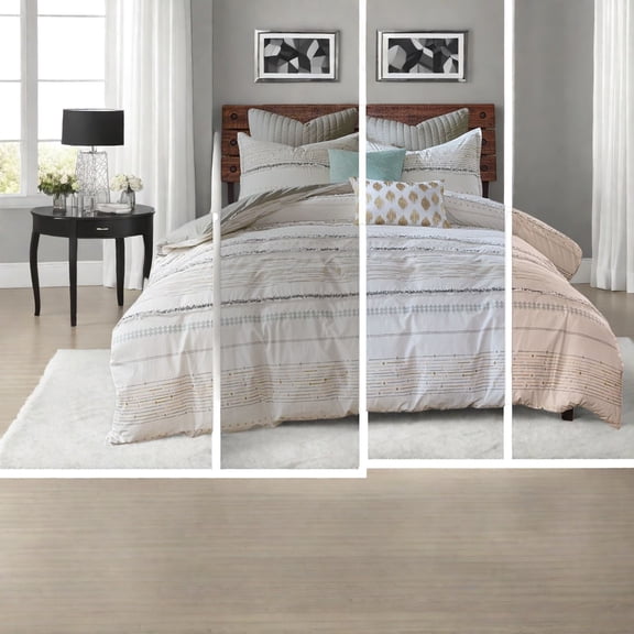 Modern Cotton Printed Bedding Sets Boho Comforter with Tassels for Full/Queen