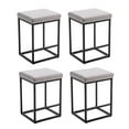 thumbnail image 1 of Modern Counter Height Bar Stools 24” Leathaire Fabric Upholstered with Metal Frame Farmhouse Kitchen Bar Chairs(Gray,Set of 4), 1 of 8