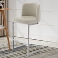 thumbnail image 1 of Modern Counter Height Bar Stools Upholstered PU Leather Bar Chairs, Set of 1, 26" with Back and C-Shaped Metal Frame Island Stools for Home Bar Kitchen Pub, 1 of 9