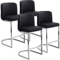 thumbnail image 1 of Modern Counter Height Bar Stools Upholstered PU Leather Bar Chairs, Set of 4, 26" with Back and C-Shaped Metal Frame Island Stools for Home Bar Kitchen Pub, 1 of 9