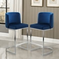 thumbnail image 1 of Modern Counter Height Bar Stools Upholstered Velvet Bar Chairs, Set of 2, 26" with Back and C-Shaped Metal Frame Island Stools for Home Bar Kitchen Pub, 1 of 9