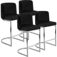 thumbnail image 1 of Modern Counter Height Bar Stools Upholstered Velvet Bar Chairs, Set of 4, 26" with Back and C-Shaped Metal Frame Island Stools for Home Bar Kitchen Pub, 1 of 9