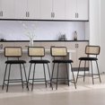 thumbnail image 1 of Modern Counter Height Bar Stools with Cane Back & Leather Seat -  for Kitchen, Home Bar & Restaurant, 1 of 14