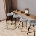 thumbnail image 1 of Modern Counter Stools Set of 2, Upholstered Counter Bar Stools, Bar Stools Set, with Open Back Modern Bar Stools, with Black Metal Legs, for Kitchen Island Dining Room, Bar Table, 1 of 8