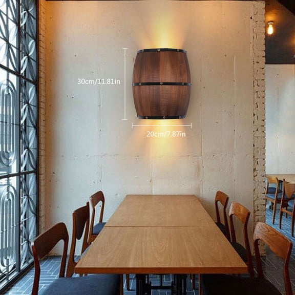 Modern Country Wine barrel Wall Lamp Vintage Light LED Lights Bedroom Room Lamp