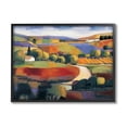 thumbnail image 1 of Modern Countryside Farm Town Landscape Painting Black Framed Art Print Wall Art, 1 of 7