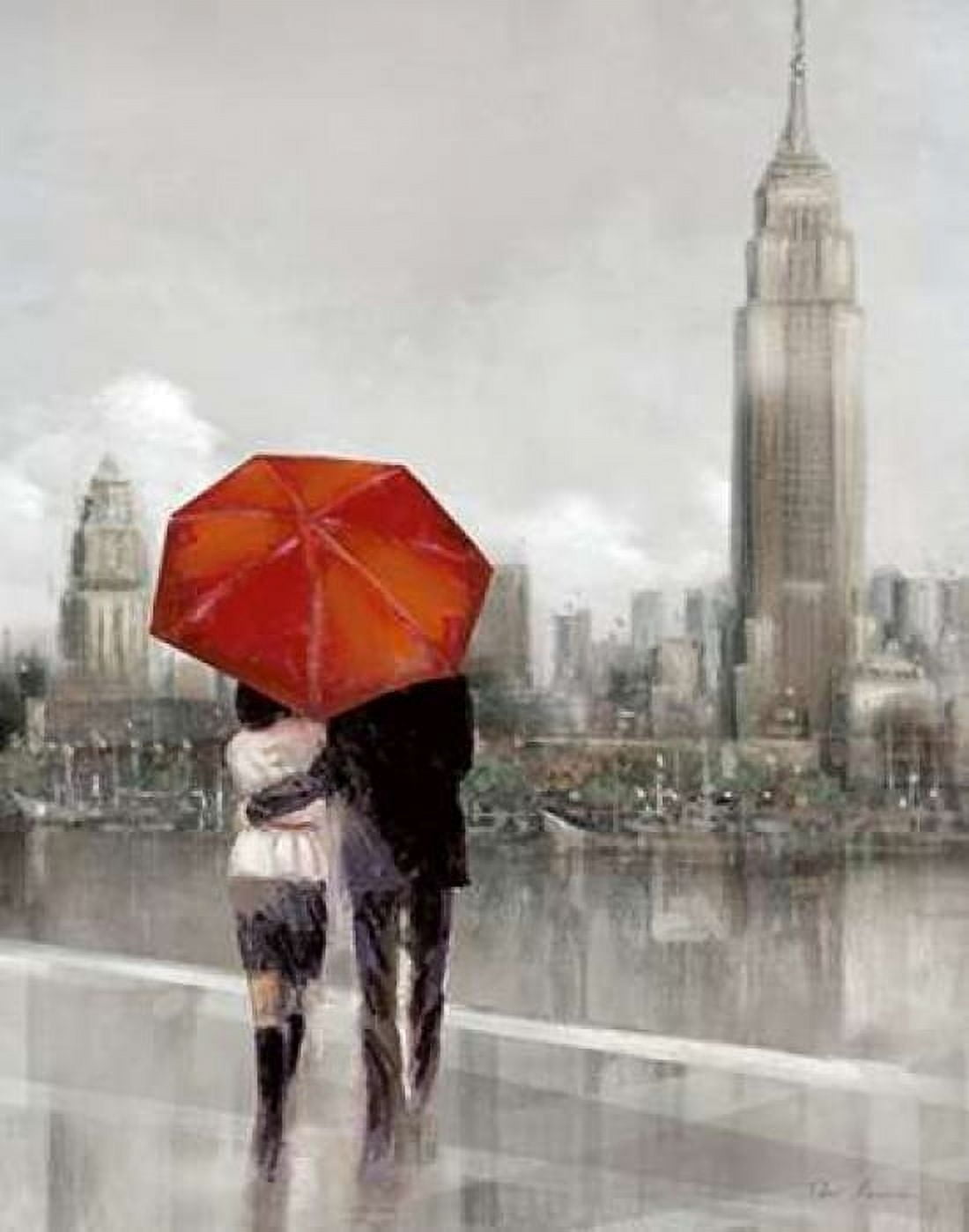 Modern Couple in NY Canvas Art - Ruane Manning (22 x 28)