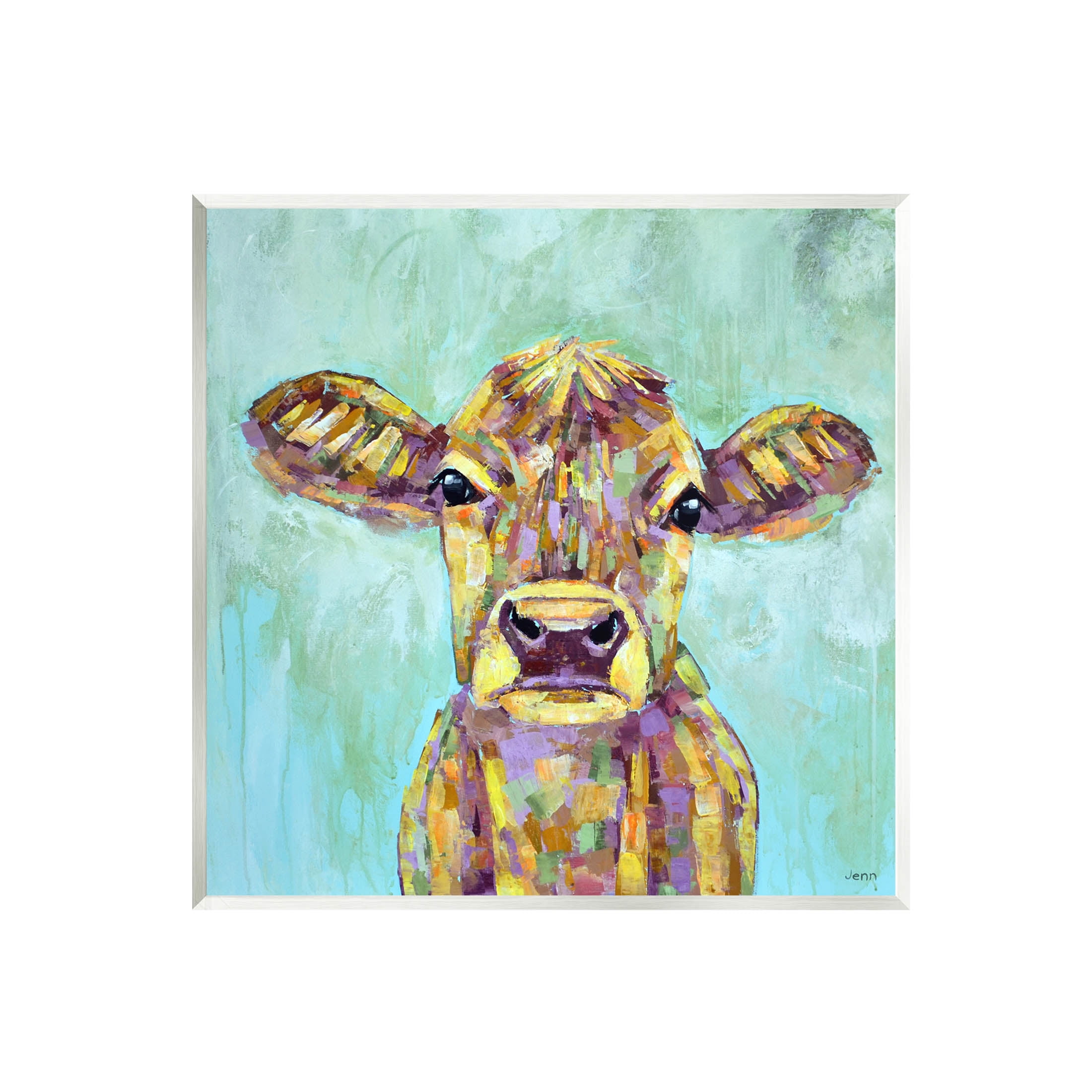 Modern Cow Farm Animal Portrait Animals & Insects Painting Unframed Art Print Wall Art