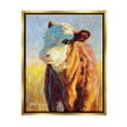 thumbnail image 1 of Modern Cow Portrait Impressionism Animals & Insects Painting Metallic Gold Framed Art Print Wall Art, 1 of 6
