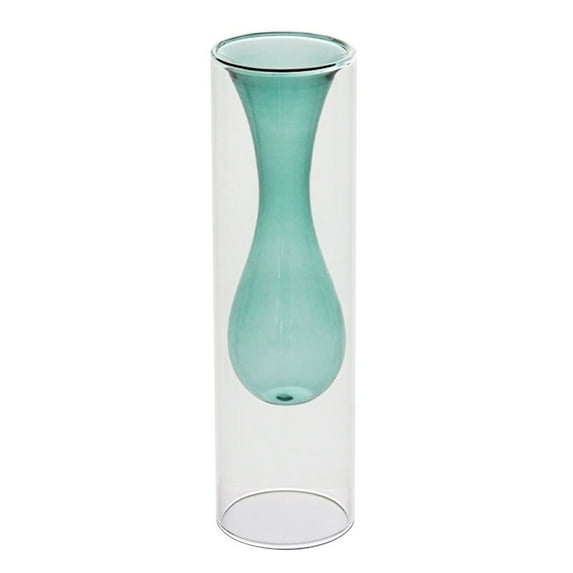 Modern Crafts Container Home Decoration Double Wall Flower Vase Hydroponic Clear Glass Vase Plant Glass Bottle I