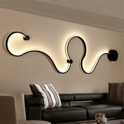 Modern Creative Curve Acrylic Wall Light Snake LED Wall Lamp Nordic Bedroom Living Room Wall Sconce Lighting-Warm Light
