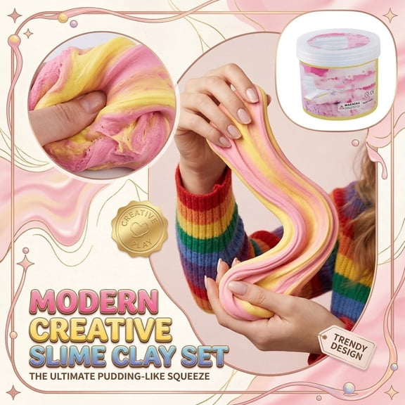 Modern Creative Slime Clay Set with Colorful Mixes, Non-Toxic Texture for Stress Relief, Sensory Play, Kids Party Favors, DIY Crafts
