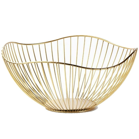 Modern Creative Stylish Single Tier Dish,Metal Iron Wire Fruit Vegetables Bread Decorative Stand Serving Bowls Basket Holder,Table Centerpiece Decorative Hold Vegetables, Bread, Snacks