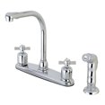 Modern Cross 2Handle High Arc Standard Kitchen Faucet with Side