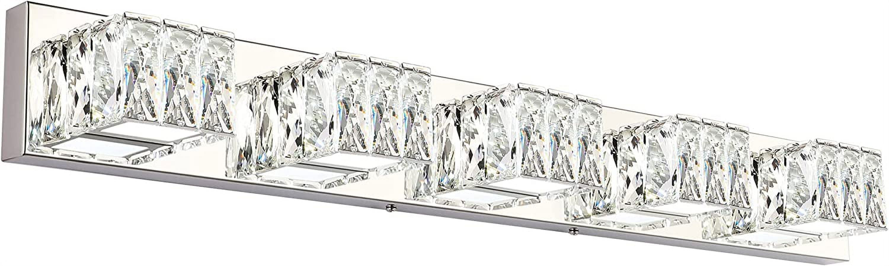 Modern Crystal 5 Light LED Bathroom Vanity Lights Over Mirror Chrome ...