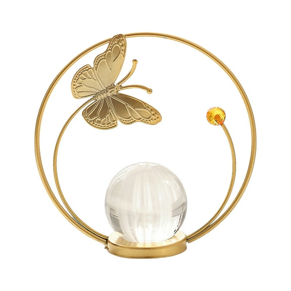 Modern Crystal Ball Metal Sculpture - Elegant Home & Office Decor, 3D Art Ornament for Living Room or Study, 1 Piece Gift Idea