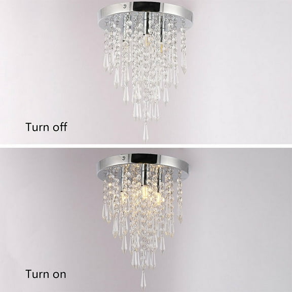 Modern Crystal Ceiling Light Flush Mount Pendant Lamp Chandelier Fixture Hallway