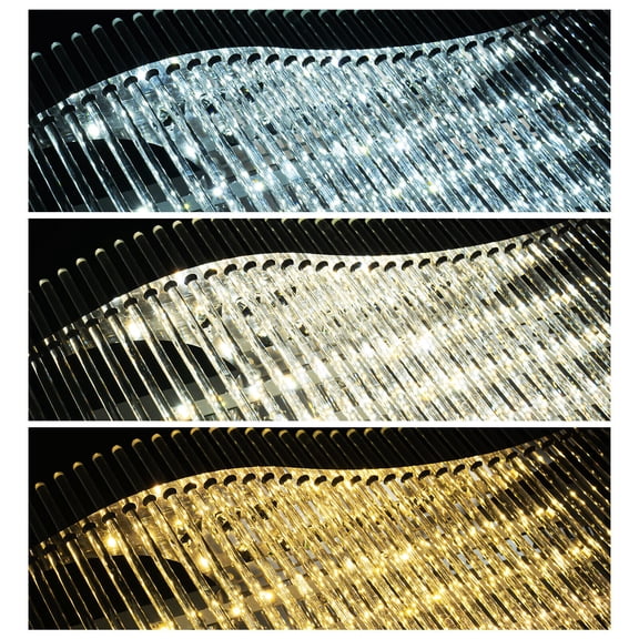 Modern Crystal Ceiling Light with Remote 4 Color Changing Chandelier Lighting Flush Mount LED Ceiling Light Fixture Pendant Lamp