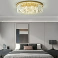 thumbnail image 1 of Modern Crystal Chandelier Flush Mount Gold Ceiling Lighting Fixture Dia 23.6", 1 of 12