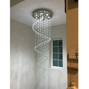 Modern Crystal Chandelier Lighting Spiral Raindrop K9 Crystal Chandelier Light Fixture for Staircase Foyer Hallway Flush Mount LED Ceiling Light Fixture for Dining Room