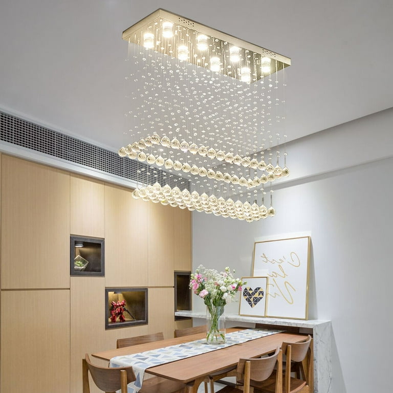 Dining Room Crystal Chrome Ceiling Light Modern Crystal Chandelier