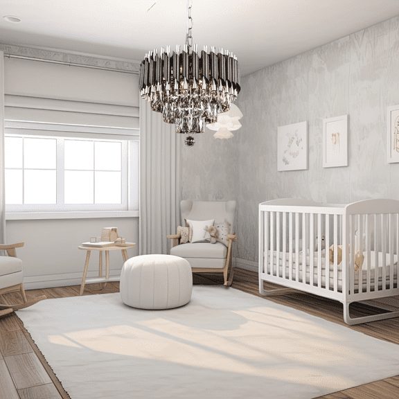 Modern Crystal Chandelier lighting 6 lights Transitional design 16"x11" in Black and Chrome color with original Crystals