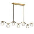 thumbnail image 1 of Modern Crystal Chandeliers for Dining Room, Island Light Fixture Over Table,7-Light Height Adjustable Hanging Pendant Light Fixtures for Kitchen, Living Room, Bedroom, L47'', 1 of 10