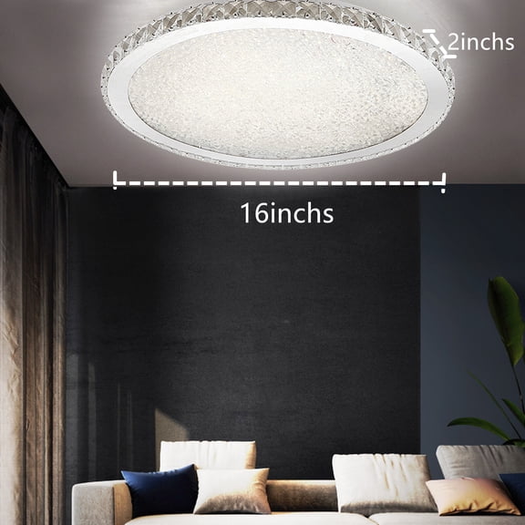 Modern Crystal LED Ceiling Light Fixture Pendant Lamp Flush Mount Chandelier 30W