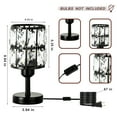 thumbnail image 1 of Modern Crystal Lamp Cylinder Shade Black Bedside Lamp Set of 2, 1 of 3