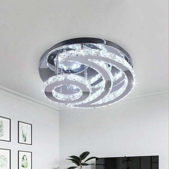 Modern Crystal Moon Shaped 43W LED Bedroom Lamp Chandelier
