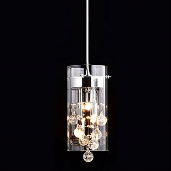 Modern Crystal Pendant Light Mini Glass Cylinder Fixture