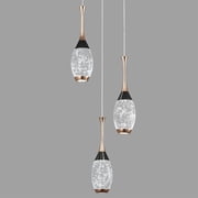 Modern Crystal Pendant Light Teardrop LED Ceiling Light Fixtures Black Gold Dimmable Pendant Lighting for Bedroom Dining Room Kitchen Island 3 Light